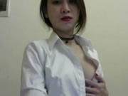 Belleza vietnamita pechos chica burlándose